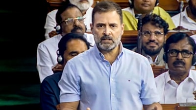Congress MP Rahul Gandhi speaks on the Motion of No-Confidence in the Lok Sabha during the ongoing Monsoon session of Parliament. (PTI) Congress MP Rahul Gandhi speaks on the Motion of No-Confidence in the Lok Sabha during the ongoing Monsoon session of Parliament. (PTI)