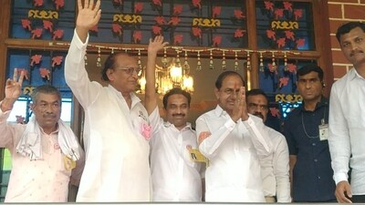 While inducting Patil, KCR said that BRS has got a fighter leader in the form of Raghunath Patil, and his entry will help strengthen BRS in Maharashtra. (BRSMaharashtra Twitter) While inducting Patil, KCR said that BRS has got a fighter leader in the form of Raghunath Patil, and his entry will help strengthen BRS in Maharashtra. (BRSMaharashtra Twitter)
