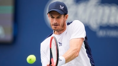 Britain's Andy Murray returns a shot to Italy's Lorenzo Sonego at the National Bank Open men's tennis tournament (AP) Britain's Andy Murray returns a shot to Italy's Lorenzo Sonego at the National Bank Open men's tennis tournament (AP)