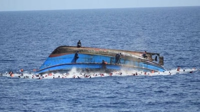 The survivors - three men and a woman from Ivory Coast and Guinea - said they were rescued by a cargo ship and then transferred onto an Italian coast guard vessel. (Reuters)