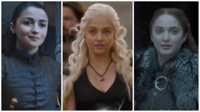 Alia Bhatt as Arya Stark, Aishwarya Rai as Daenerys Targaryen and Kiara Advani as Sansa Stark in the AI video of Game of Thrones. Alia Bhatt as Arya Stark, Aishwarya Rai as Daenerys Targaryen and Kiara Advani as Sansa Stark in the AI video of Game of Thrones.