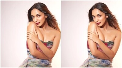 "Couldn’t choose, posted all," Kiara captioned her pictures. The gown featured floral details in shades of green, pink and blue.&nbsp; (Instagram/@kiaraaliaadvani)