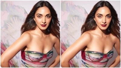 Assisted by makeup artist Mehak Oberoi, Kiara looked drool-worthy in nude eyeshadow, mascara-laden eyelashes, drawn eyebrows, contoured cheeks and a shade of maroon lipstick.&nbsp; (Instagram/@kiaraaliaadvani)