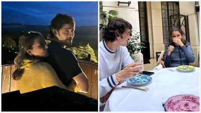 Namrata Shirodkar and Sitara shared pictures with Mahesh Babu on his birthday. Namrata Shirodkar and Sitara shared pictures with Mahesh Babu on his birthday.