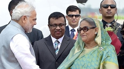 Prime Minister Narendra Modi with his Bangladesh counterpart. (File) (AFP)