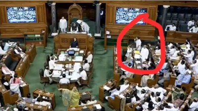 BJP's Amit Malviya shared video of Rahul purportedly blowing a flying kiss in the Lok Sabha. (Twitter/Amit Malviya) BJP's Amit Malviya shared video of Rahul purportedly blowing a flying kiss in the Lok Sabha. (Twitter/Amit Malviya)