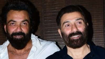 Bobby Deol and Sunny Deol pose together. (Varinder Chawla) Bobby Deol and Sunny Deol pose together. (Varinder Chawla)