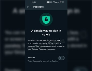 The under-development Passkey feature (Image courtesy: WABetaInfo) The under-development Passkey feature (Image courtesy: WABetaInfo)