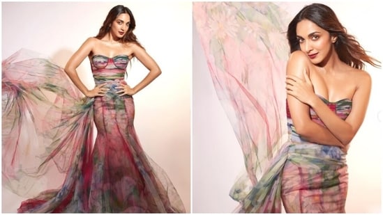 Kiara Advani dropped a fresh string of pictures on Instagram, and we are drooling already. The actor, who is an absolute fashionista, is known for her sartorial sense of fashion. The actor, with every picture, ensures to make fashion lovers scurry to take notes all the while swooning at her fashion sense. The actor made a strong fashion statement in a stunning gown as she looked like a mermaid in the recent pictures.(Instagram/@kiaraaliaadvani)
