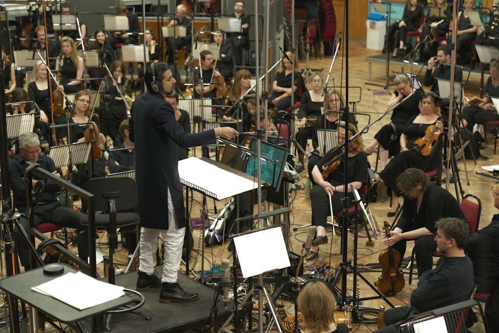 Ricky Kej conducting the Royal Philharmonic Orchestra at Abbey Road Studios Ricky Kej conducting the Royal Philharmonic Orchestra at Abbey Road Studios