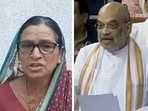 Rahul Gandhi, Kalavati Bandurkar and Amit Shah. Rahul Gandhi, Kalavati Bandurkar and Amit Shah.