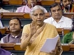 Union Finance Minister Nirmala Sitharaman speaks during the discussion on the Motion of No-Confidence in the Lok Sabha Union Finance Minister Nirmala Sitharaman speaks during the discussion on the Motion of No-Confidence in the Lok Sabha