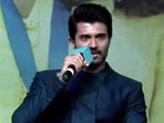 Vijay Deverakonda at the trailer launch of Kushi in Hyderabad. Vijay Deverakonda at the trailer launch of Kushi in Hyderabad.