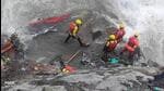 The SDRF team carrying out search and rescue operation after the Gaurikund landslide. (HT Photo)
