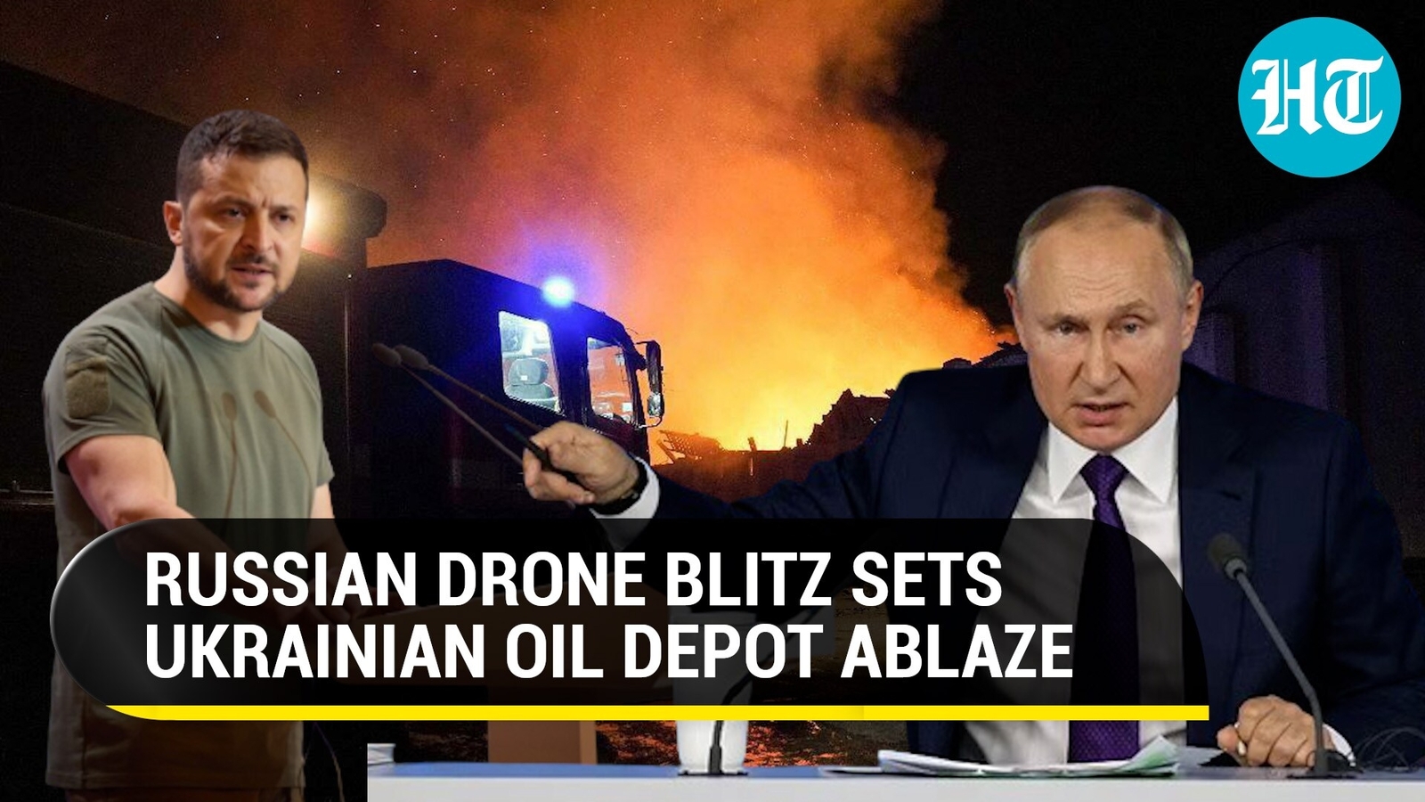 Putin’s Drones Set Ukraine Oil Depot Ablaze, Air Force Bases Also ...