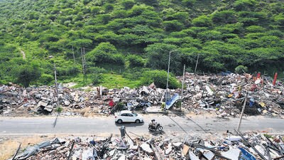 After the clashes, the Haryana government went on a demolition drive targeting around 1,200 properties. (Parveen Kumar/HT) After the clashes, the Haryana government went on a demolition drive targeting around 1,200 properties. (Parveen Kumar/HT)