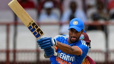Tilak Varma of India hits boundary (AFP) Tilak Varma of India hits boundary (AFP)