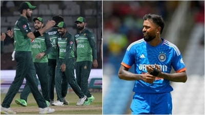 Pakistan players during their T20I series against New Zealand earlier this year (L); Hardik Pandya in action against West Indies (File/AP) Pakistan players during their T20I series against New Zealand earlier this year (L); Hardik Pandya in action against West Indies (File/AP)