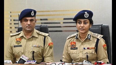 Gurugram police commissioner Kala Ramachandran on Thursday. (Parveen Kumar/ HT) Gurugram police commissioner Kala Ramachandran on Thursday. (Parveen Kumar/ HT)