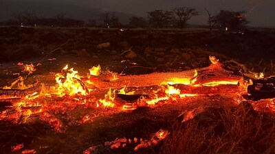 A wildfire burns in Kihei, Hawaii early Thursday, Aug. 10, 2023. Thousands of residents raced to escape homes on Maui as blazes swept across the island, destroying parts of a centuries-old town in one of the deadliest U.S. wildfires in recent years. (AP) A wildfire burns in Kihei, Hawaii early Thursday, Aug. 10, 2023. Thousands of residents raced to escape homes on Maui as blazes swept across the island, destroying parts of a centuries-old town in one of the deadliest U.S. wildfires in recent years. (AP)