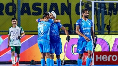 India's superiority was testified as they scored their third goal in the third quarter. It was Jugraj Singh who converted the PC this time. (AP) India's superiority was testified as they scored their third goal in the third quarter. It was Jugraj Singh who converted the PC this time. (AP)