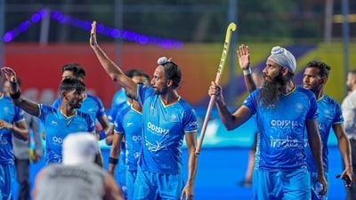 They held on easily enough and the match ended with the hosts winning 4-0. It meant that Pakistan were out of contention and they now play China in the fifth place playoff. (AP) They held on easily enough and the match ended with the hosts winning 4-0. It meant that Pakistan were out of contention and they now play China in the fifth place playoff. (AP)