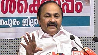 Leader of Opposition VD Satheesan, at a press conference in Thiruvananthapuram on Thursday, cited technical reasons for not raising the issue payments by the chemical manufacturing firm in the assembly on its last day. (PTI) Leader of Opposition VD Satheesan, at a press conference in Thiruvananthapuram on Thursday, cited technical reasons for not raising the issue payments by the chemical manufacturing firm in the assembly on its last day. (PTI)