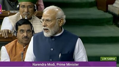PM Modi speaking on the no-confidence motion on Thursday.