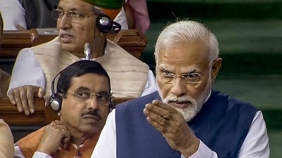 Prime Minister Narendra Modi replies to the Motion of No-Confidence in the Lok Sabha in the Monsoon session of Parliament (PTI) Prime Minister Narendra Modi replies to the Motion of No-Confidence in the Lok Sabha in the Monsoon session of Parliament (PTI)