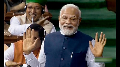 Prime Minister Narendra Modi replies to the Motion of No-Confidence in the Lok Sabha. (PTI) Prime Minister Narendra Modi replies to the Motion of No-Confidence in the Lok Sabha. (PTI)