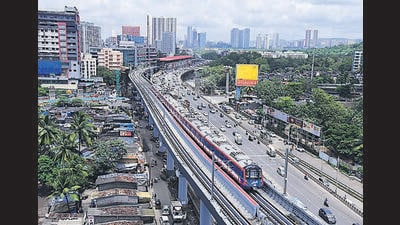 The plots have been transferred to MMRDA free of cost by the state government through the Thane district collector, which will help prevent cost escalation and delay in construction, said MMRDA officials. “The construction of the metro network is in progress, and the authority is trying to complete the work of seven under-construction lines as soon as possible,” they added. (HT PHOTO) The plots have been transferred to MMRDA free of cost by the state government through the Thane district collector, which will help prevent cost escalation and delay in construction, said MMRDA officials. “The construction of the metro network is in progress, and the authority is trying to complete the work of seven under-construction lines as soon as possible,” they added. (HT PHOTO)