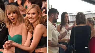 Karlie Kloss was spotted at The Eras Tour concert of Taylor Swift,