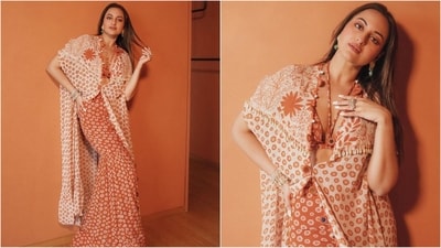 Sonakshi Sinha is an absolute stunner who can pull off any look to perfection, whether it's an ethnic saree or a chic pantsuit, Sonakshi knows how to rock fashion trends like a pro. The actress is quite active on social media and her Instagram diaries are nothing short of a treasure trove of inspiration for all fashion lovers, her latest look in a chic orange three-piece is no exception. With her undeniable beauty and amazing fashion sense, Sonakshi is a true style diva. (Instagram/@aslisona) Sonakshi Sinha is an absolute stunner who can pull off any look to perfection, whether it's an ethnic saree or a chic pantsuit, Sonakshi knows how to rock fashion trends like a pro. The actress is quite active on social media and her Instagram diaries are nothing short of a treasure trove of inspiration for all fashion lovers, her latest look in a chic orange three-piece is no exception. With her undeniable beauty and amazing fashion sense, Sonakshi is a true style diva. (Instagram/@aslisona)