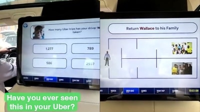 The interactive game created by an Uber driver. (Twitter/@0xEnjooyer) The interactive game created by an Uber driver. (Twitter/@0xEnjooyer)