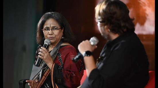 A panel discussion organised at the 4th Nirmal Pandey Film Festival at Bhartendu Natya Akademi in Lucknow on Thursday. (Deepak Gupta/HT)