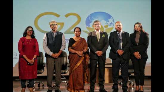 Participants at the G20 University Connect session at IIM Lucknow on August 10. (Sourced)