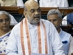 Union Home Minister Amit Shah speaks in the Lok Sabha on the last day of the Monsoon Session of Parliament, in New Delhi on Friday. (ANI Photo)