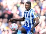 Moises Caicedo in action for Brighton. Moises Caicedo in action for Brighton.