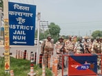 Nuh: Security personnel deployed after incidents of violence in Nuh district, Tuesday, Aug. 8, 2023. Nuh: Security personnel deployed after incidents of violence in Nuh district, Tuesday, Aug. 8, 2023.