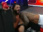 Roman Reigns during the WWE SummerSlam fight Roman Reigns during the WWE SummerSlam fight