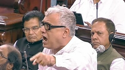 Trinamool Congress (TMC) MP Derek O'Brien speaks in Parliament in New Delhi. (ANI)