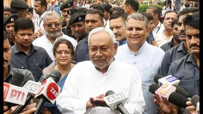 Bihar chief minister Nitish Kumar on Friday said the formation of INDIA has rattled the BJP-led National Democratic Alliance. (Santosh Kumar/HT Photo) Bihar chief minister Nitish Kumar on Friday said the formation of INDIA has rattled the BJP-led National Democratic Alliance. (Santosh Kumar/HT Photo)
