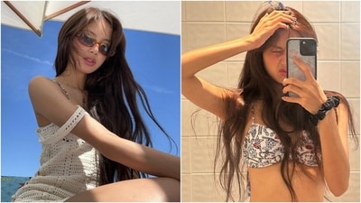 BLACKPINK member Lisa shares pictures in printed bikinis and crochet mini dress from her holiday. (Instagram) BLACKPINK member Lisa shares pictures in printed bikinis and crochet mini dress from her holiday. (Instagram)