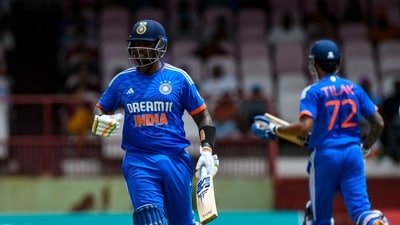 Suryakumar Yadav (L) of India runs during the third T20I cricket match vs West Indies (AFP) Suryakumar Yadav (L) of India runs during the third T20I cricket match vs West Indies (AFP)