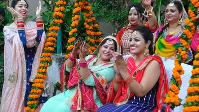 Know the difference between the festivals of Hariyali Teej and Hartalika Teej, and the correct dates to celebrate them. (HT Photo/Keshav Singh) Know the difference between the festivals of Hariyali Teej and Hartalika Teej, and the correct dates to celebrate them. (HT Photo/Keshav Singh)
