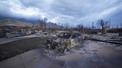 Wildfire wreckage is shown Thursday, Aug. 10, 2023, in Lahaina, Hawaii. (AP Photo/Rick Bowmer) (AP) Wildfire wreckage is shown Thursday, Aug. 10, 2023, in Lahaina, Hawaii. (AP Photo/Rick Bowmer) (AP)