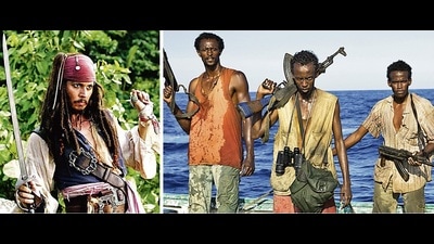Jack Sparrow of the Pirates of the Caribbean films is a cheeky, treasure-seeking scamp. The Somali pirates in Captain Phillips are closer to the real thing: scrawny, grimy and impoverished. Jack Sparrow of the Pirates of the Caribbean films is a cheeky, treasure-seeking scamp. The Somali pirates in Captain Phillips are closer to the real thing: scrawny, grimy and impoverished.