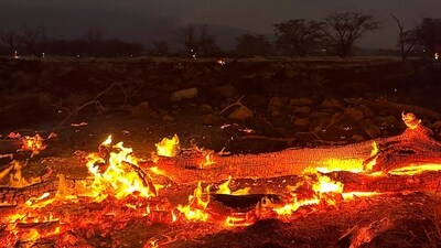 A wildfire burns in Kihei, Hawaii late Wednesday, Aug. 9, 2023. Thousands of residents raced to escape homes on Maui as blazes swept across the island, destroying parts of a centuries-old town in one of the deadliest U.S. wildfires in recent years. (AP Photo/Ty O'Neil) (AP) A wildfire burns in Kihei, Hawaii late Wednesday, Aug. 9, 2023. Thousands of residents raced to escape homes on Maui as blazes swept across the island, destroying parts of a centuries-old town in one of the deadliest U.S. wildfires in recent years. (AP Photo/Ty O'Neil) (AP)
