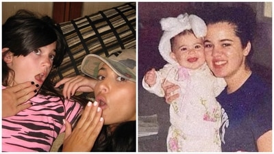 Sisters Kim and Khloé Kardashian shared throwback pictures on Kylie Jenner's birthday. Sisters Kim and Khloé Kardashian shared throwback pictures on Kylie Jenner's birthday.