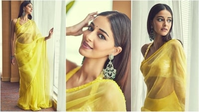 Ananya Pandey is currently gearing up for the release of her upcoming film Dream Girl 2 and her promotional looks are simply stunning. Ananya is an absolute stunner who can pull off any look to perfection, be it a traditional saree or a modern pantsuit. She is quite active on social media and her Insta diaries are a treasure trove of fashion inspiration for all her followers. Her latest look in a gorgeous yellow saree is no exception. She's got her followers drooling, and we can't stop admiring. (Instagram/@ananyapanday) Ananya Pandey is currently gearing up for the release of her upcoming film Dream Girl 2 and her promotional looks are simply stunning. Ananya is an absolute stunner who can pull off any look to perfection, be it a traditional saree or a modern pantsuit. She is quite active on social media and her Insta diaries are a treasure trove of fashion inspiration for all her followers. Her latest look in a gorgeous yellow saree is no exception. She's got her followers drooling, and we can't stop admiring. (Instagram/@ananyapanday)